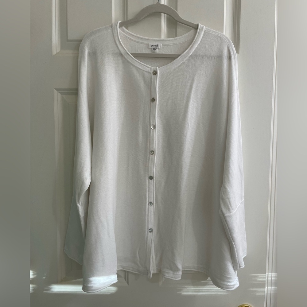 J.Jill white oversized cardigan